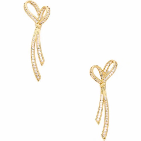 Kate Spade Skinny Bowknot Gold Studs Earrings - Picture 7 of 11